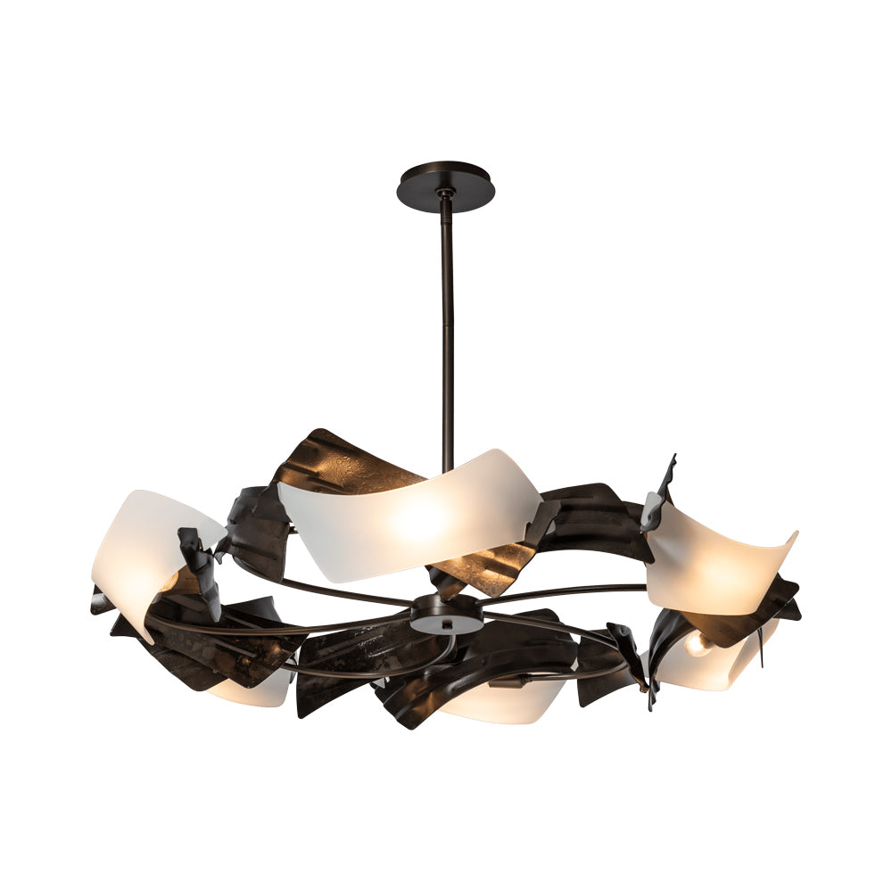 Crest Circular Pendant Light in Dark Smoke.