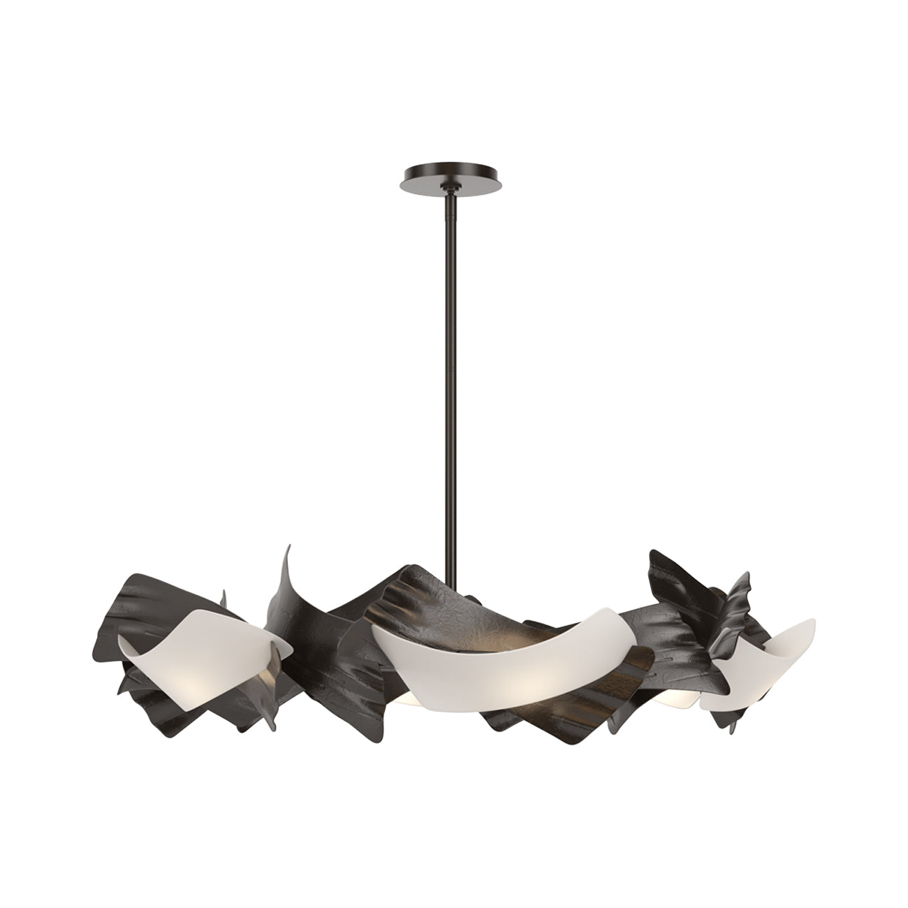 Crest Circular Pendant Light in Oil Rubbed Bronze.
