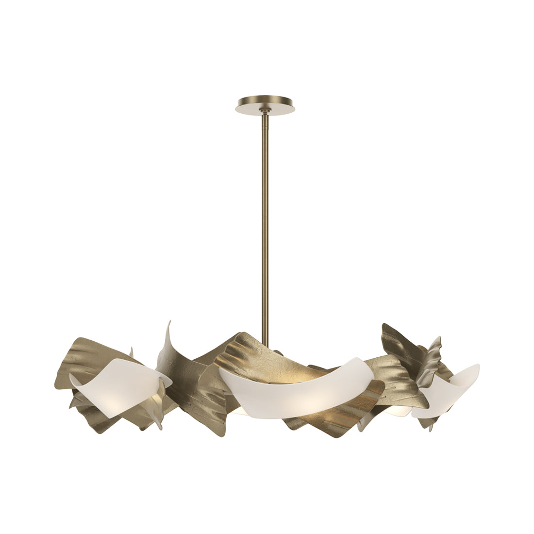 Crest Circular Pendant Light in Soft Gold.