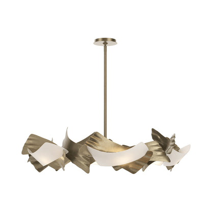 Crest Circular Pendant Light in Soft Gold.