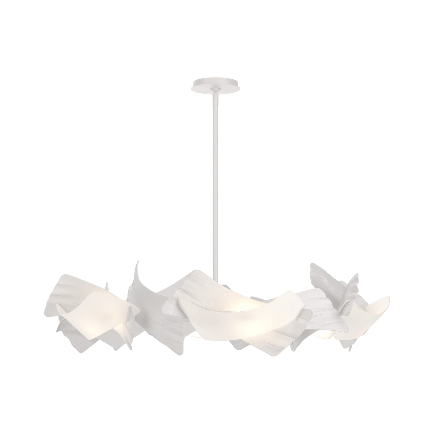 Crest Circular Pendant Light in White.