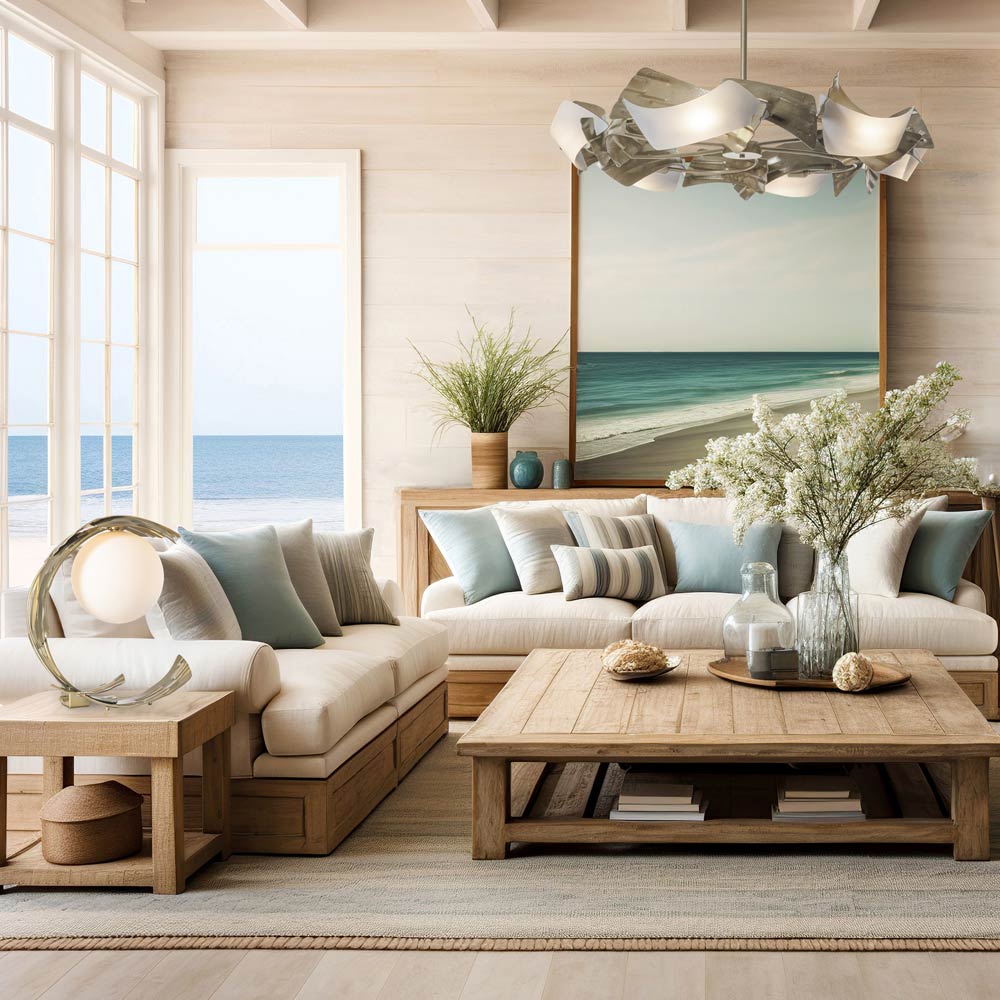 Crest Circular Pendant Light in living room.