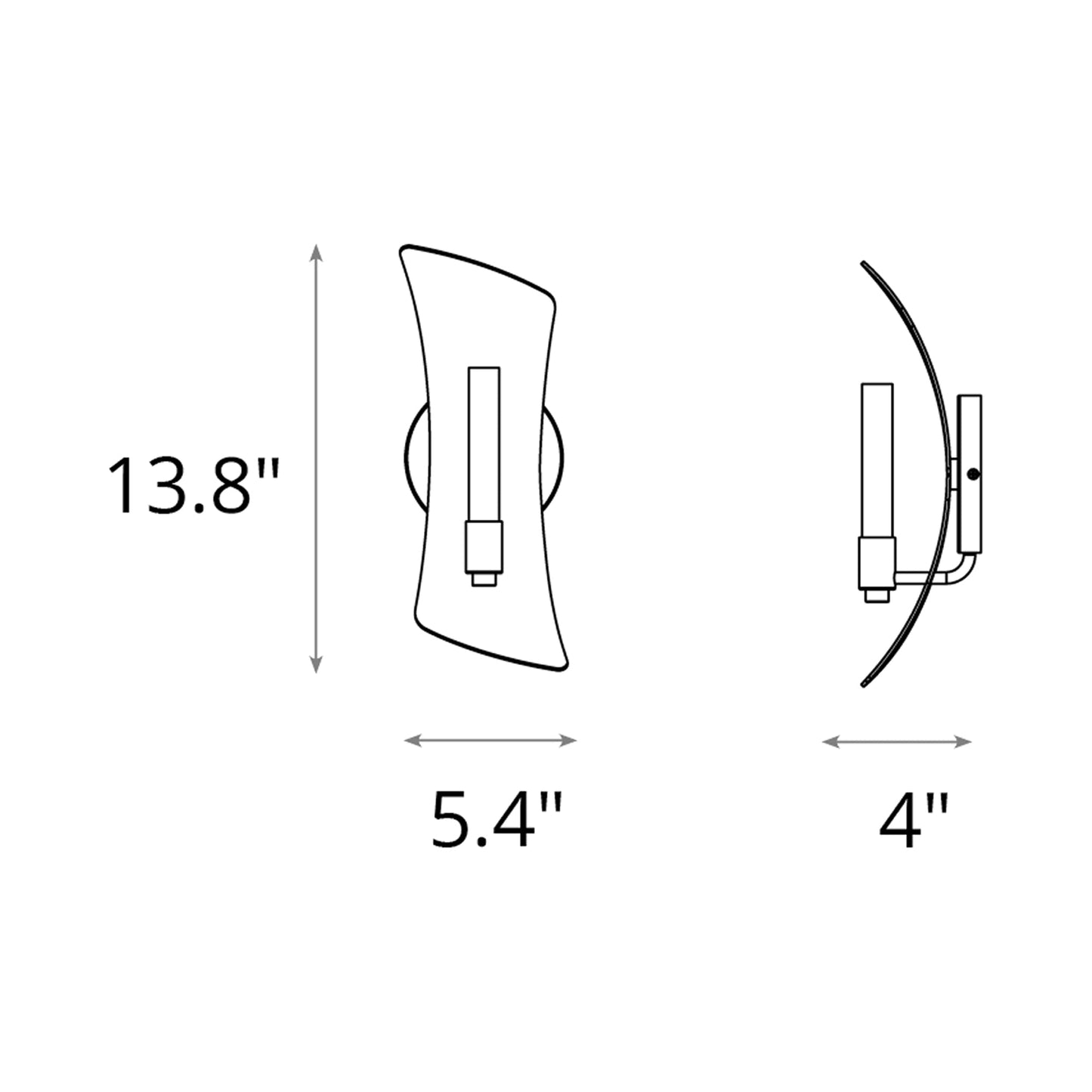 Crest Wall Light - line drawing.