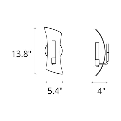 Crest Wall Light - line drawing.