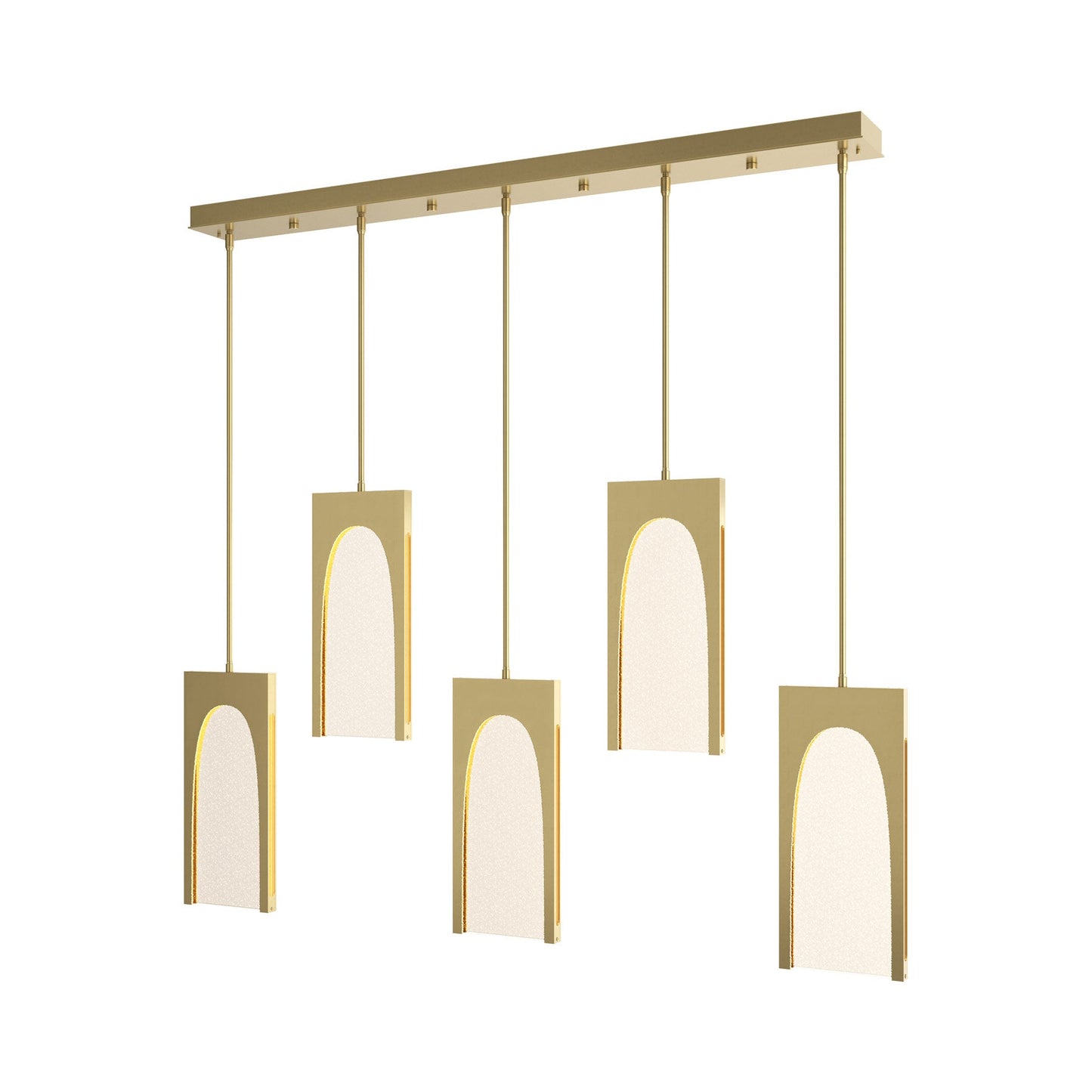 Cypress LED Linear Pendant Light in Modern Brass.
