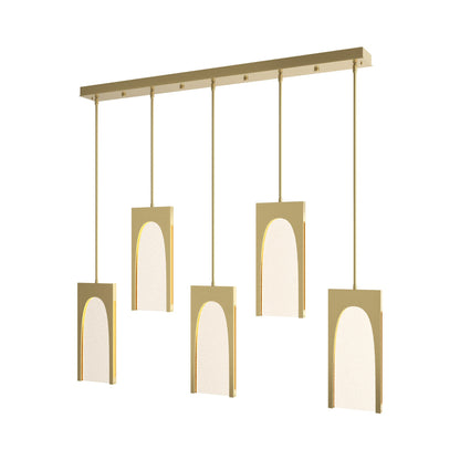 Cypress LED Linear Pendant Light in Modern Brass.