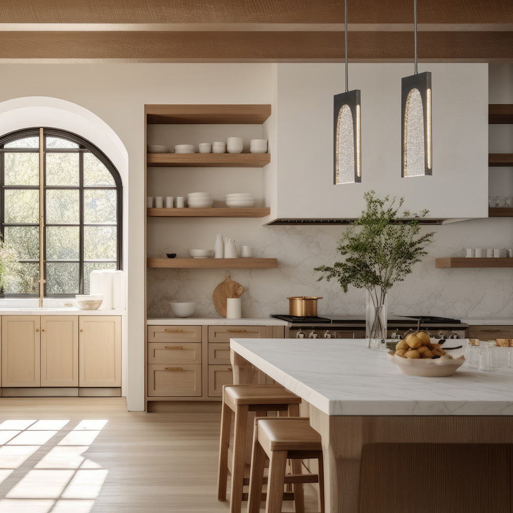 Cypress LED Pendant Light in kitchen.