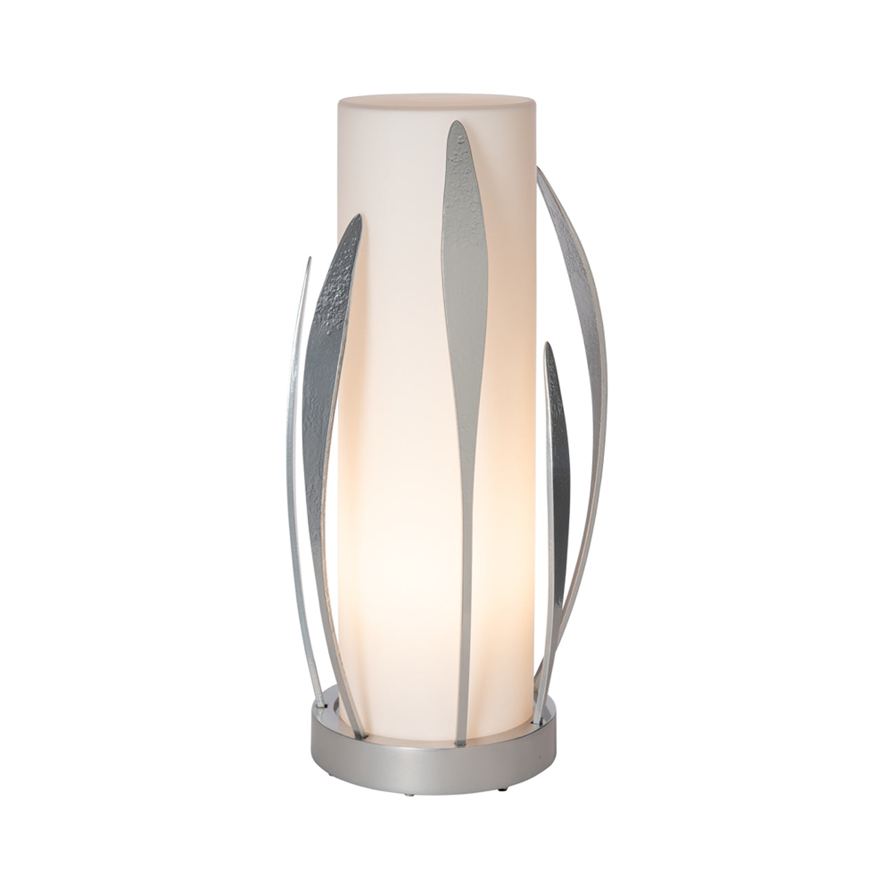 Dahlia Cylindrical Table Lamp in Sterling.