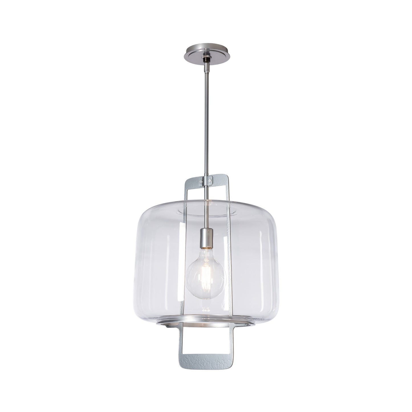 Dane Pendant Light in Sterling/Clear Glass.