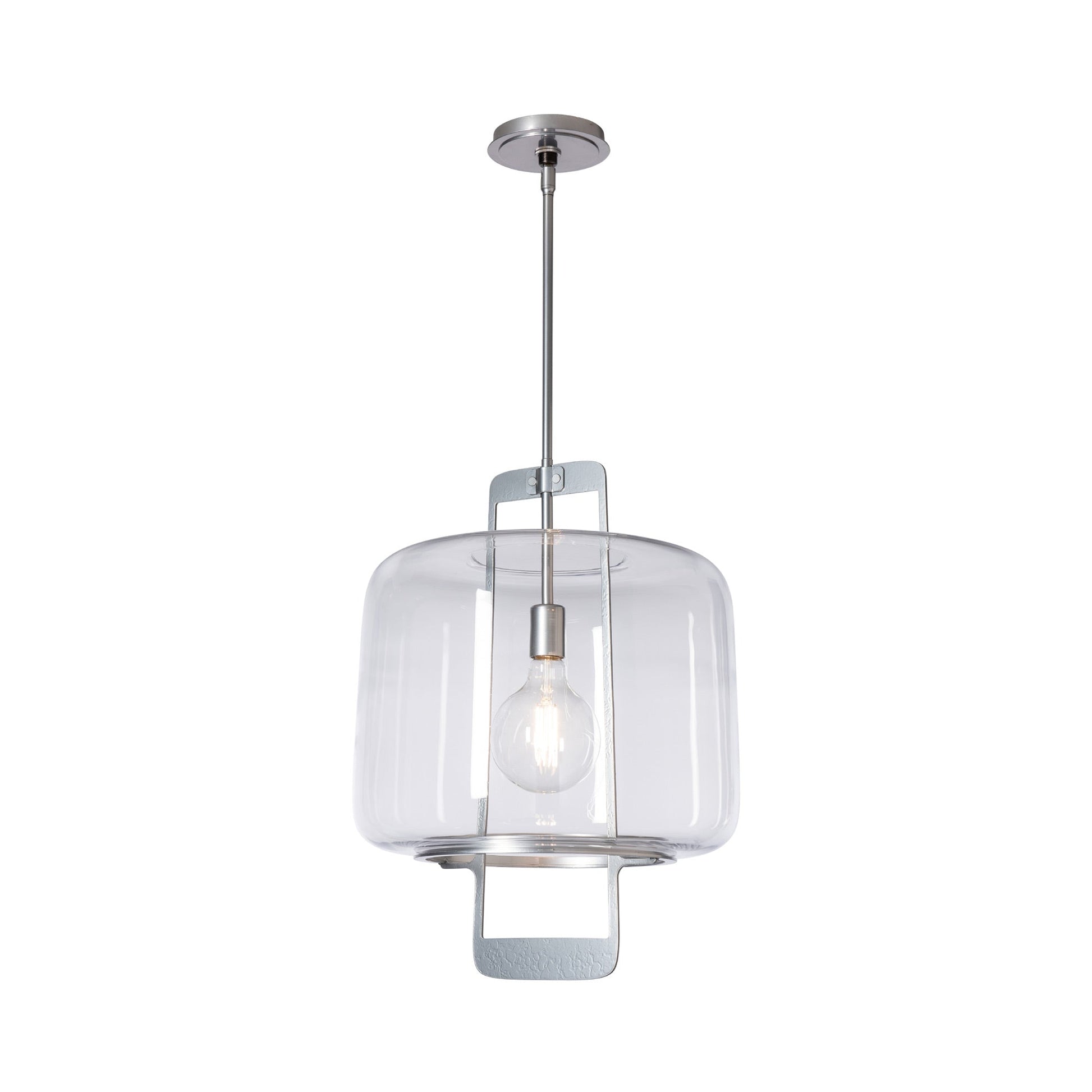 Dane Pendant Light in Sterling/Clear Glass.