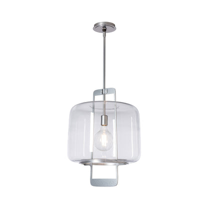Dane Pendant Light in Sterling/Clear Glass.