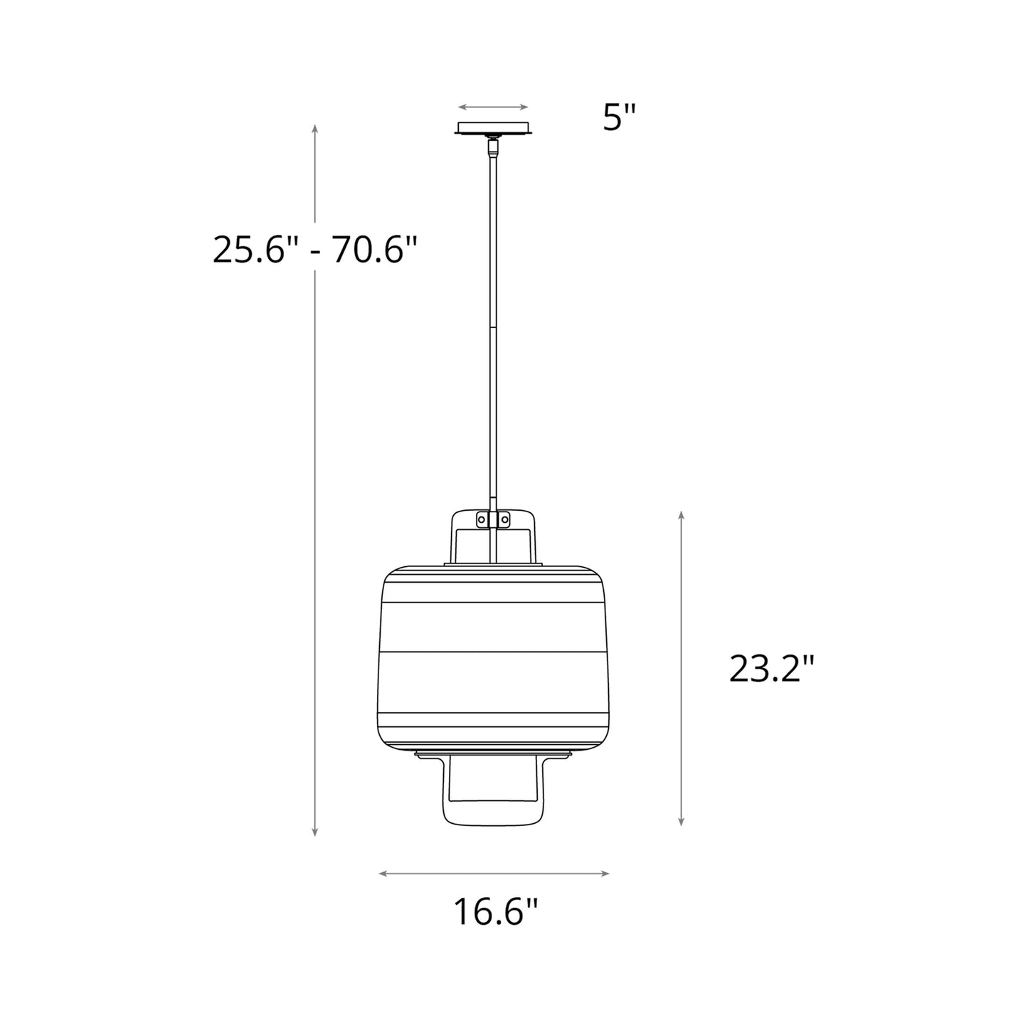 Dane Pendant Light - line drawing.
