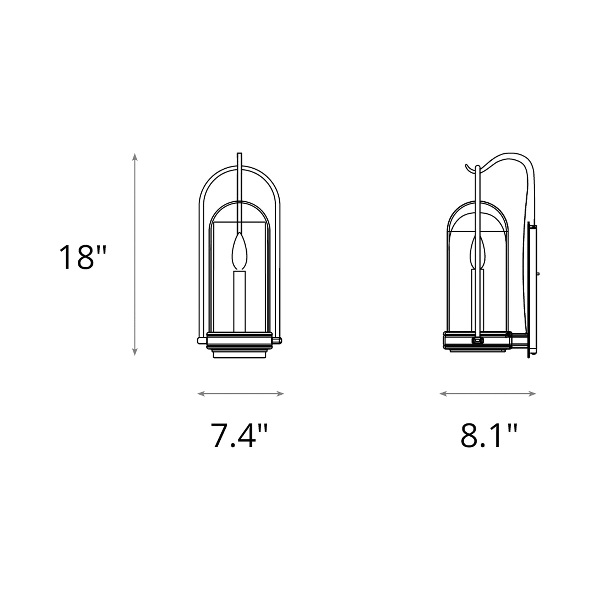 Davis Outdoor Wall Light - line drawing.