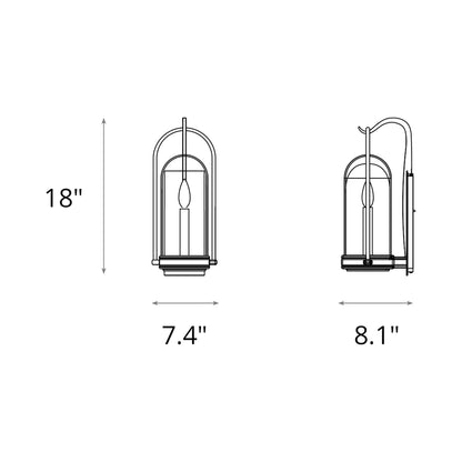 Davis Outdoor Wall Light - line drawing.