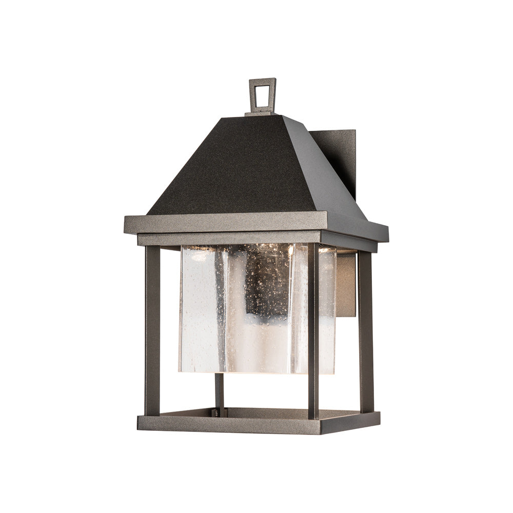 Dorset Outdoor Wall Light in Coastal Oil Rubbed Bronze/Seeded Clear Glass (14.3-Inch).