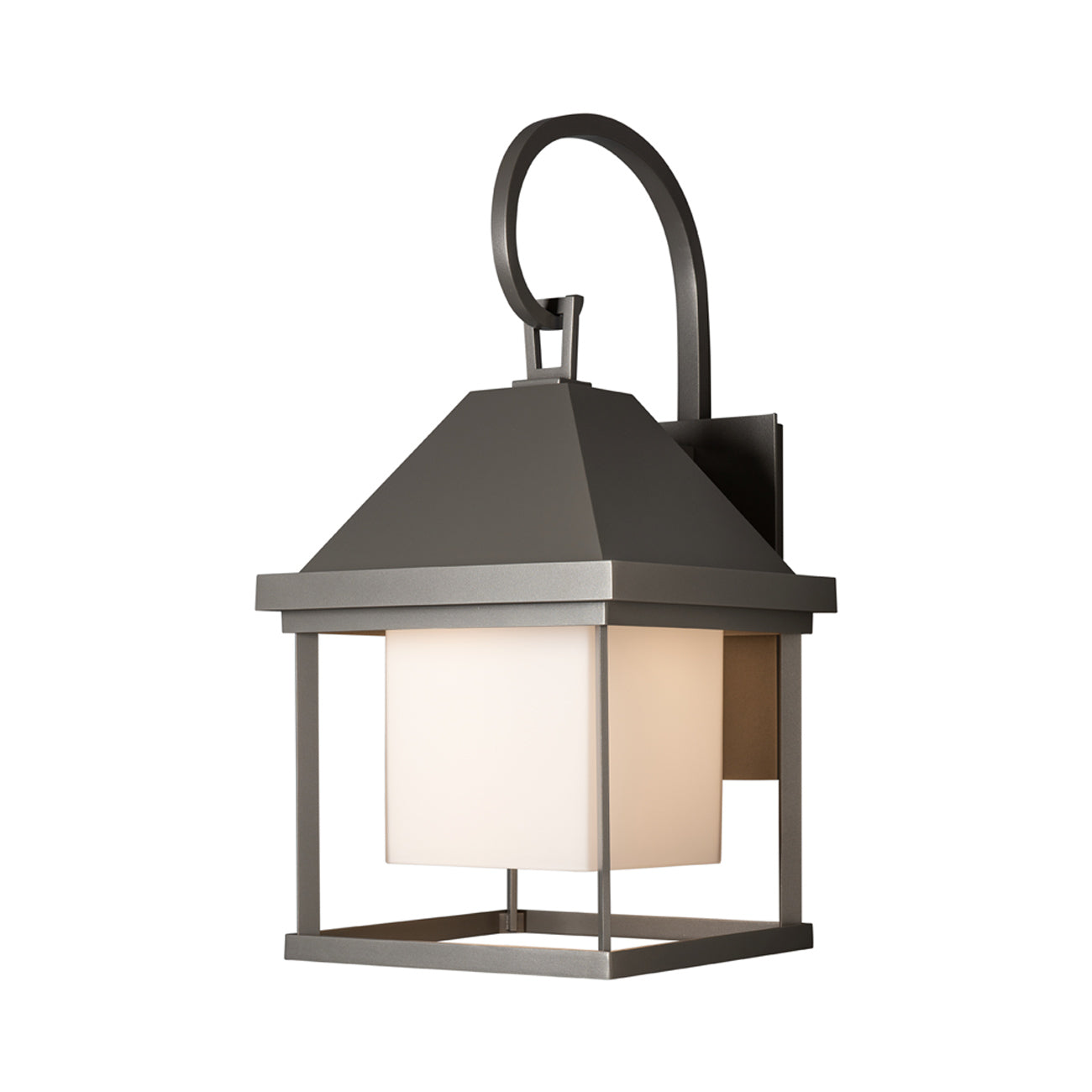 Dorset Outdoor Wall Light in Coastal Burnished Steel/Opal Glass (22.7-Inch).