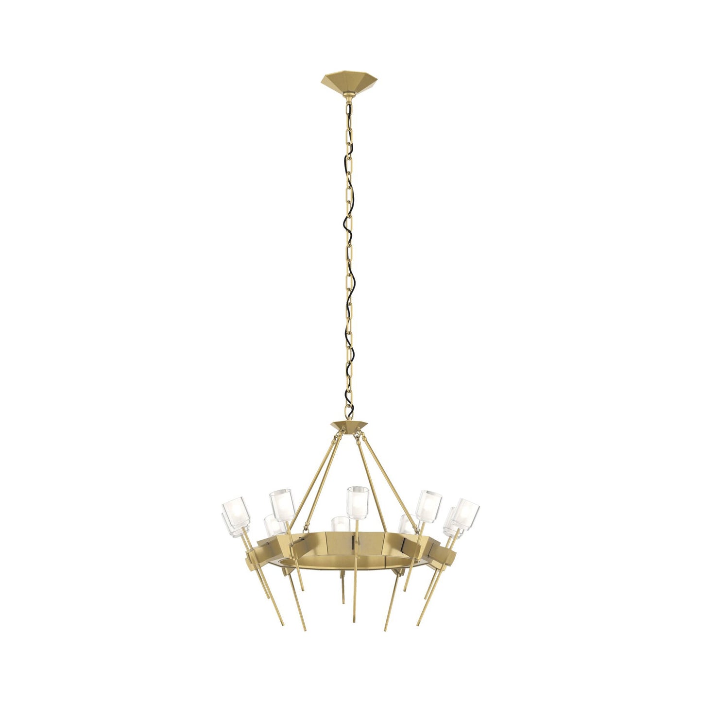 Echo Circular Chandelier in Modern Brass.