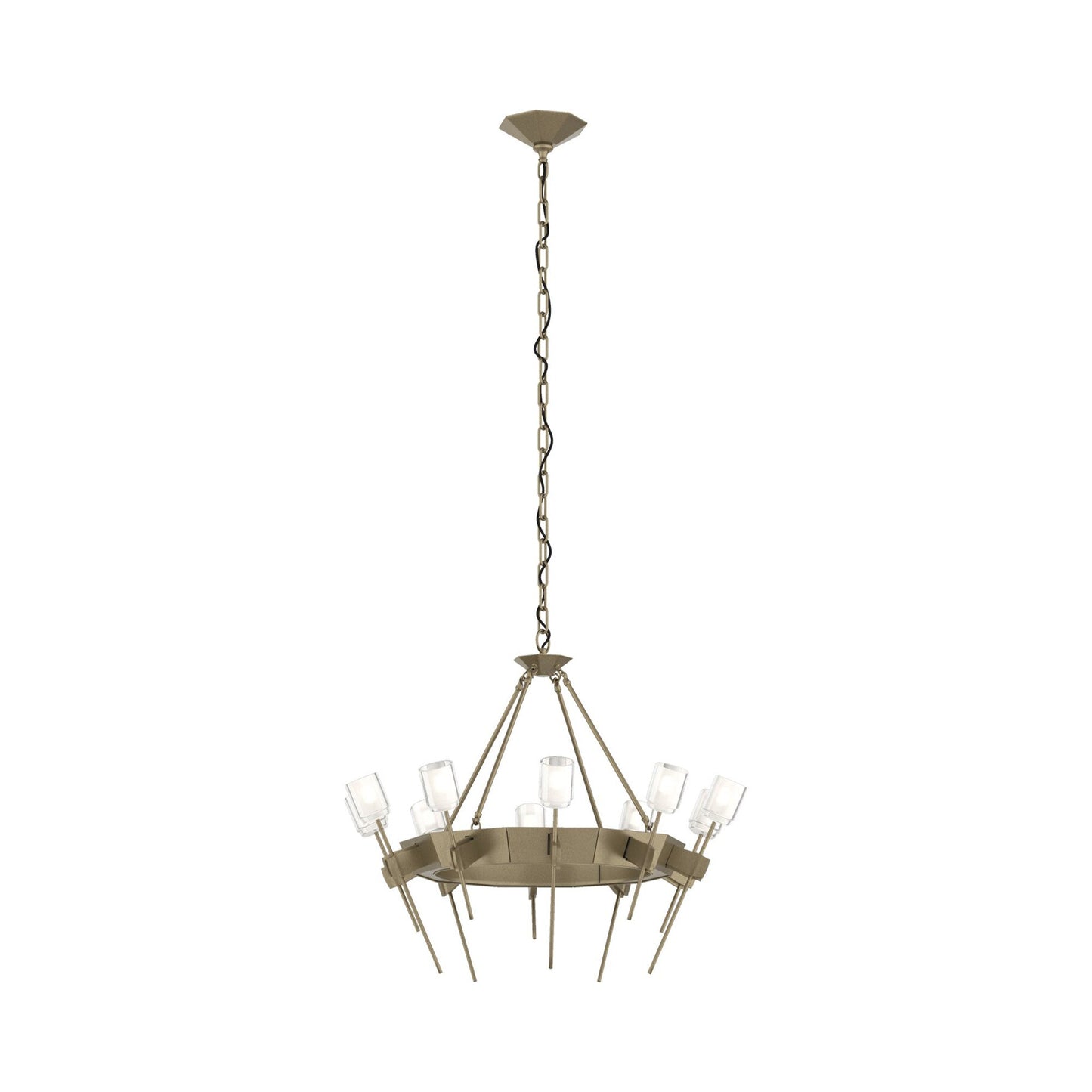 Echo Circular Chandelier in Soft Gold.