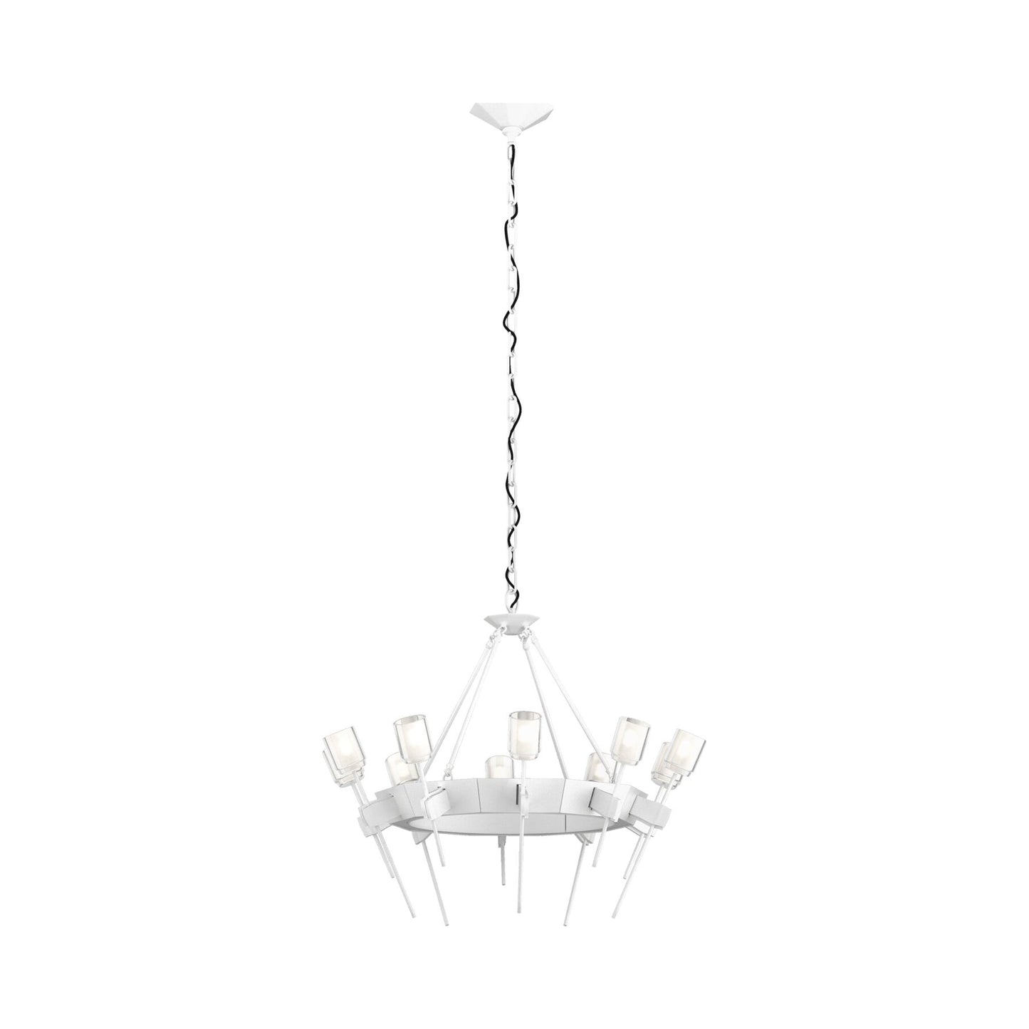 Echo Circular Chandelier in White.