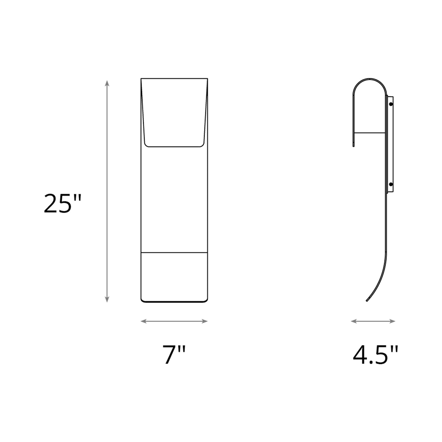 Element Outdoor Wall Light - line drawing.