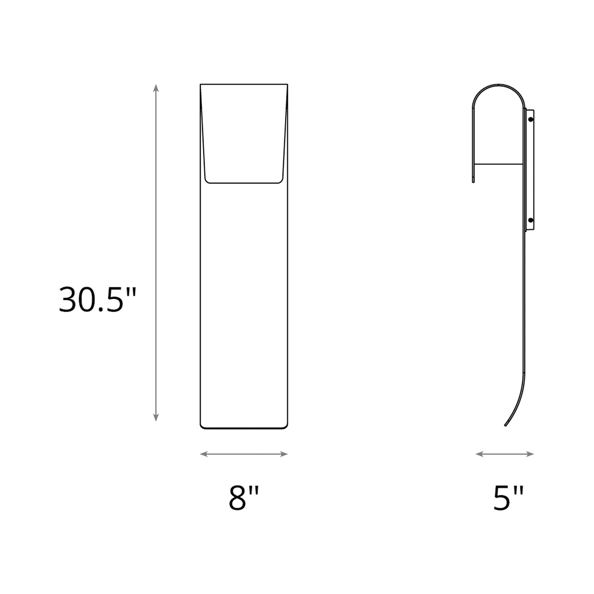 Element Outdoor Wall Light - line drawing.
