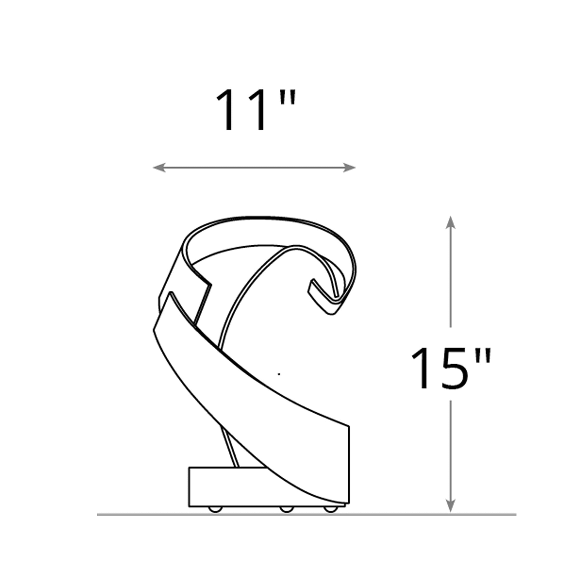 Encounter LED Table Lamp - line drawing.