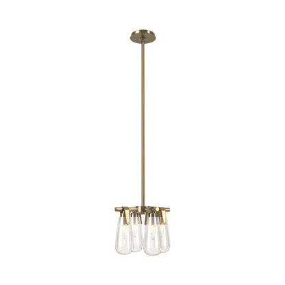 Eos Semi Flush Convertible Pendant Light in Modern Brass.