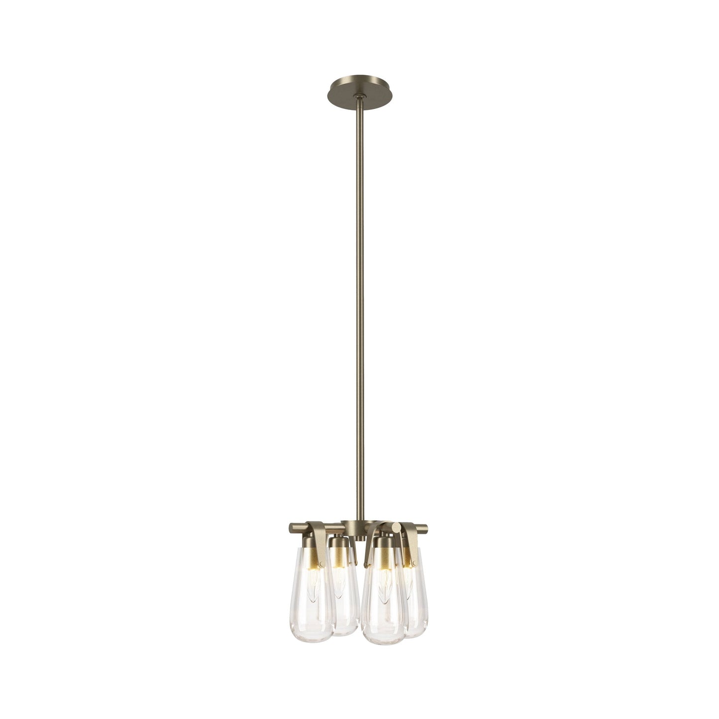 Eos Semi Flush Convertible Pendant Light in Soft Gold.
