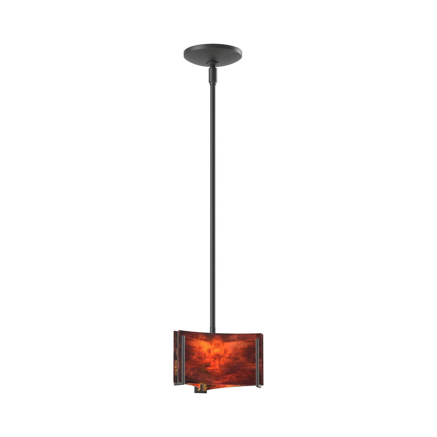 Exos Delta Pendant Light in Black (Topaz Glass).