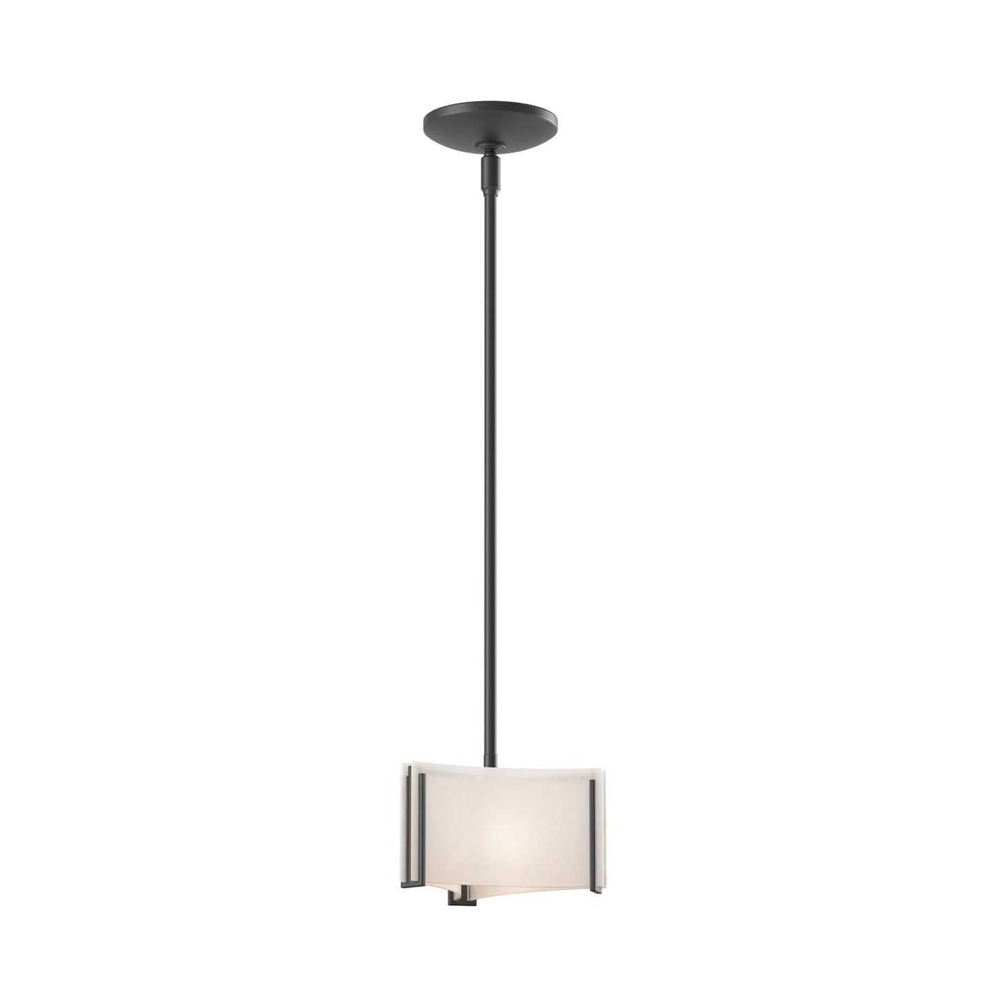 Exos Delta Pendant Light in Black (White Art Glass).