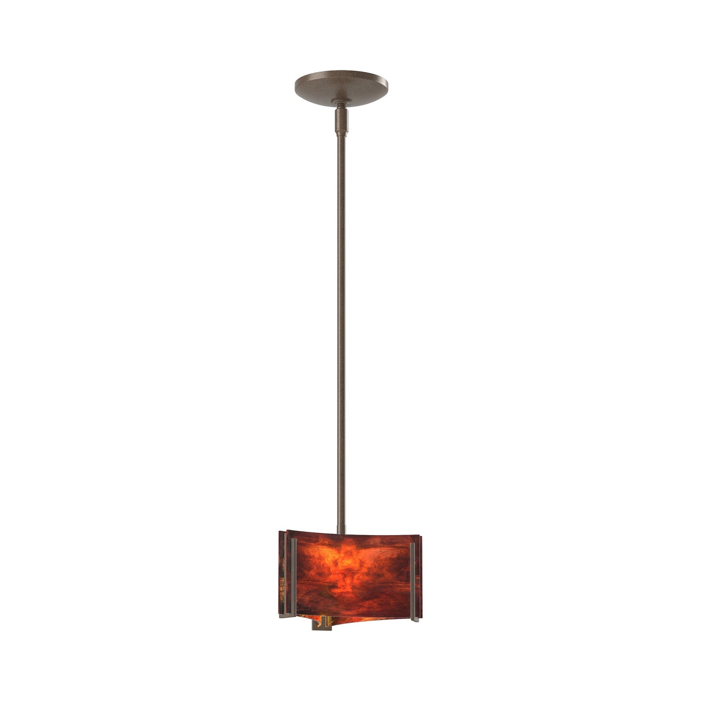 Exos Delta Pendant Light in Bronze (Topaz Glass).