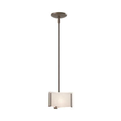 Exos Delta Pendant Light in Bronze (White Art Glass).