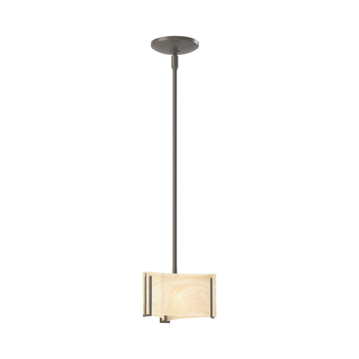 Exos Delta Pendant Light in Dark Smoke (Amber Swirl Glass).