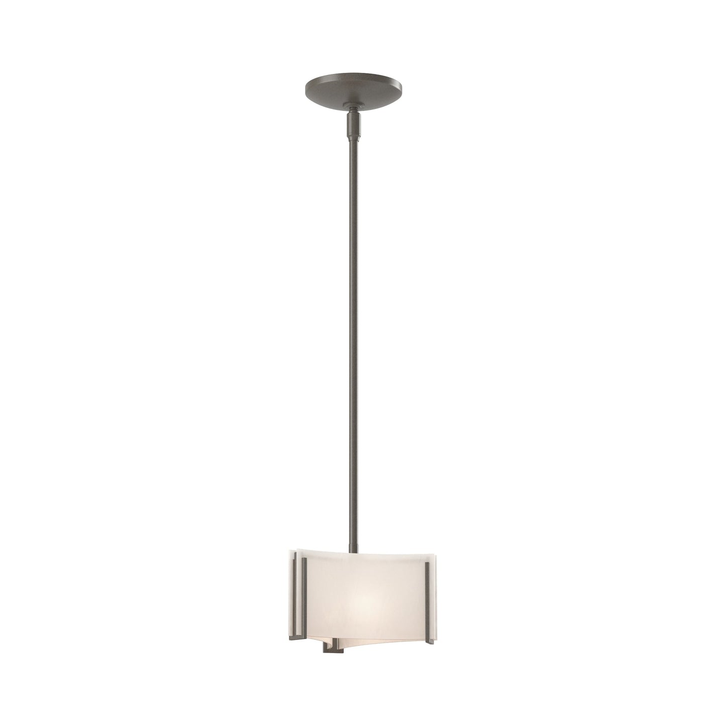 Exos Delta Pendant Light in Dark Smoke (White Art Glass).