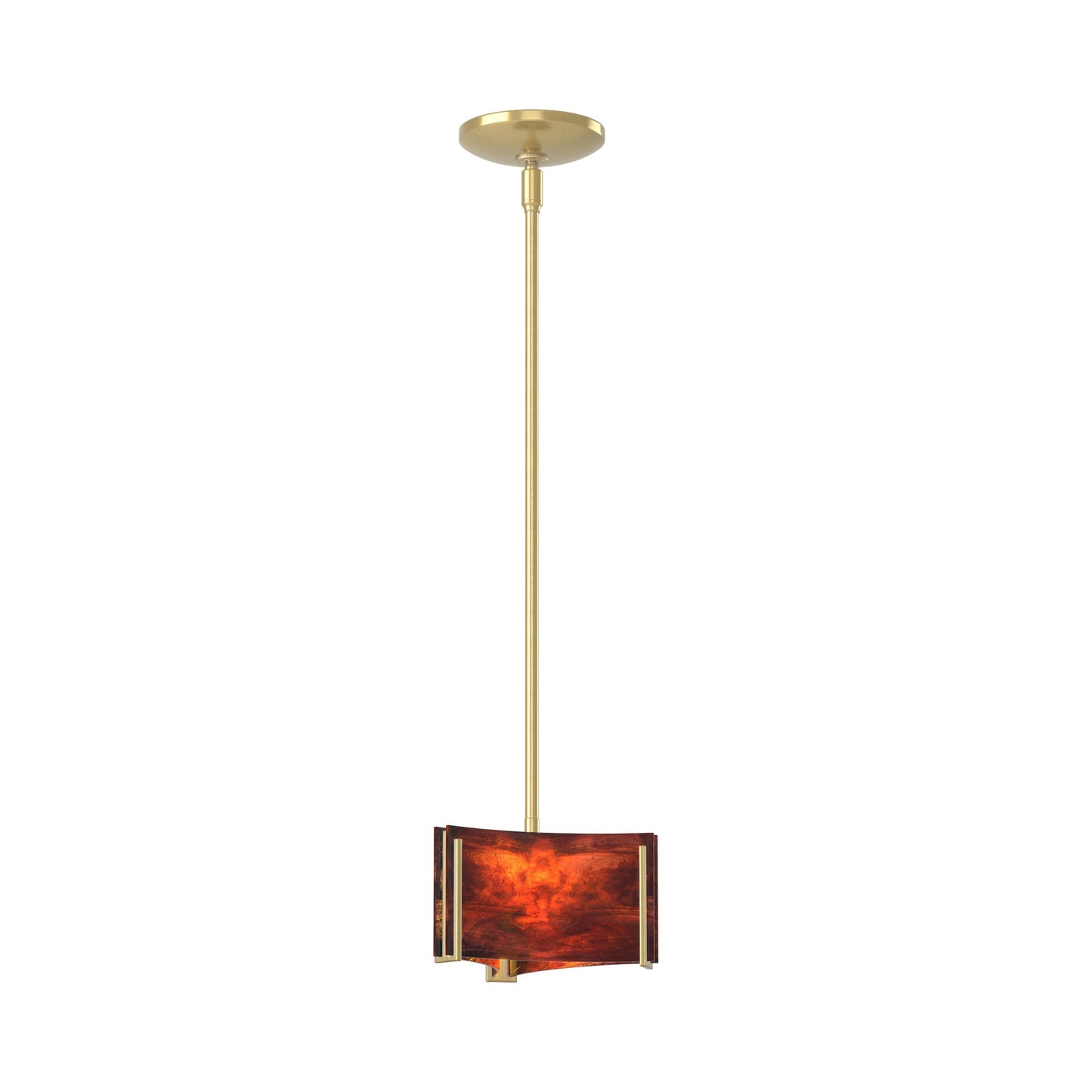 Exos Delta Pendant Light in Modern Brass (Topaz Glass).