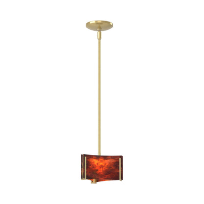 Exos Delta Pendant Light in Modern Brass (Topaz Glass).