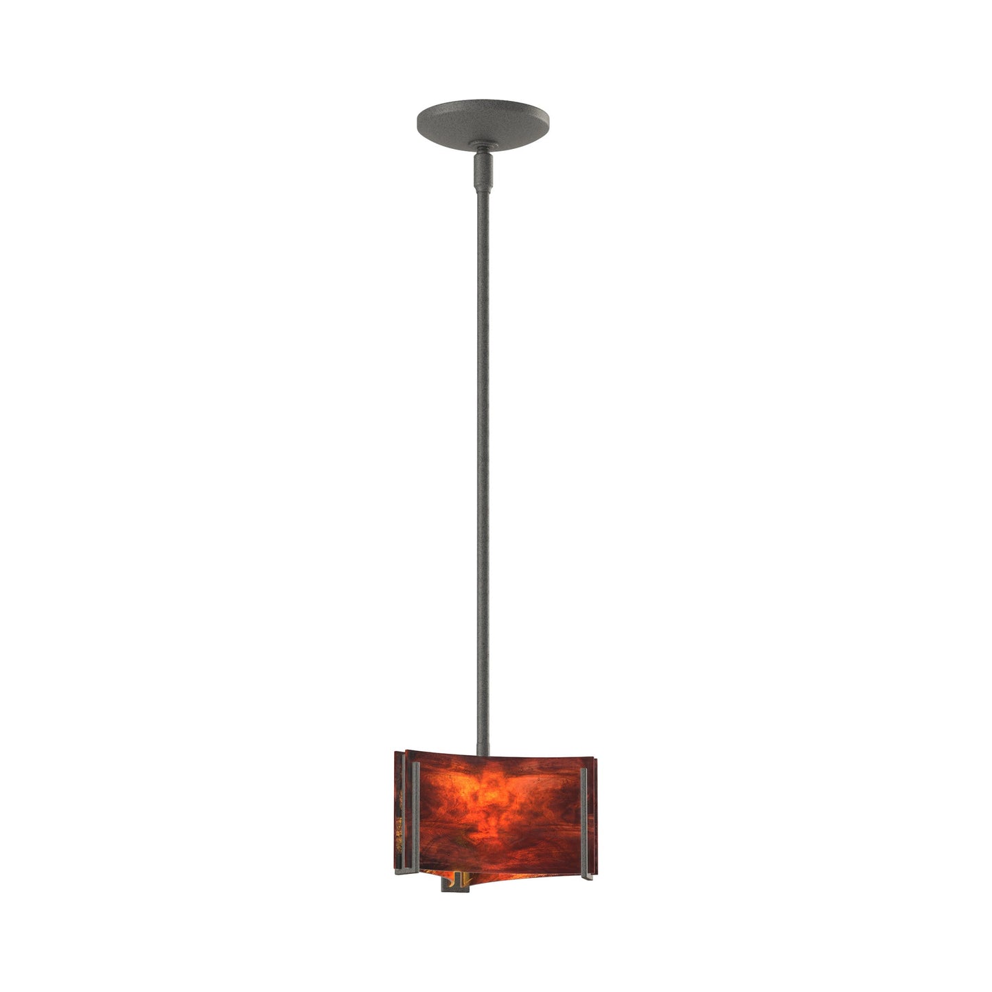 Exos Delta Pendant Light in Natural Iron (Topaz Glass).