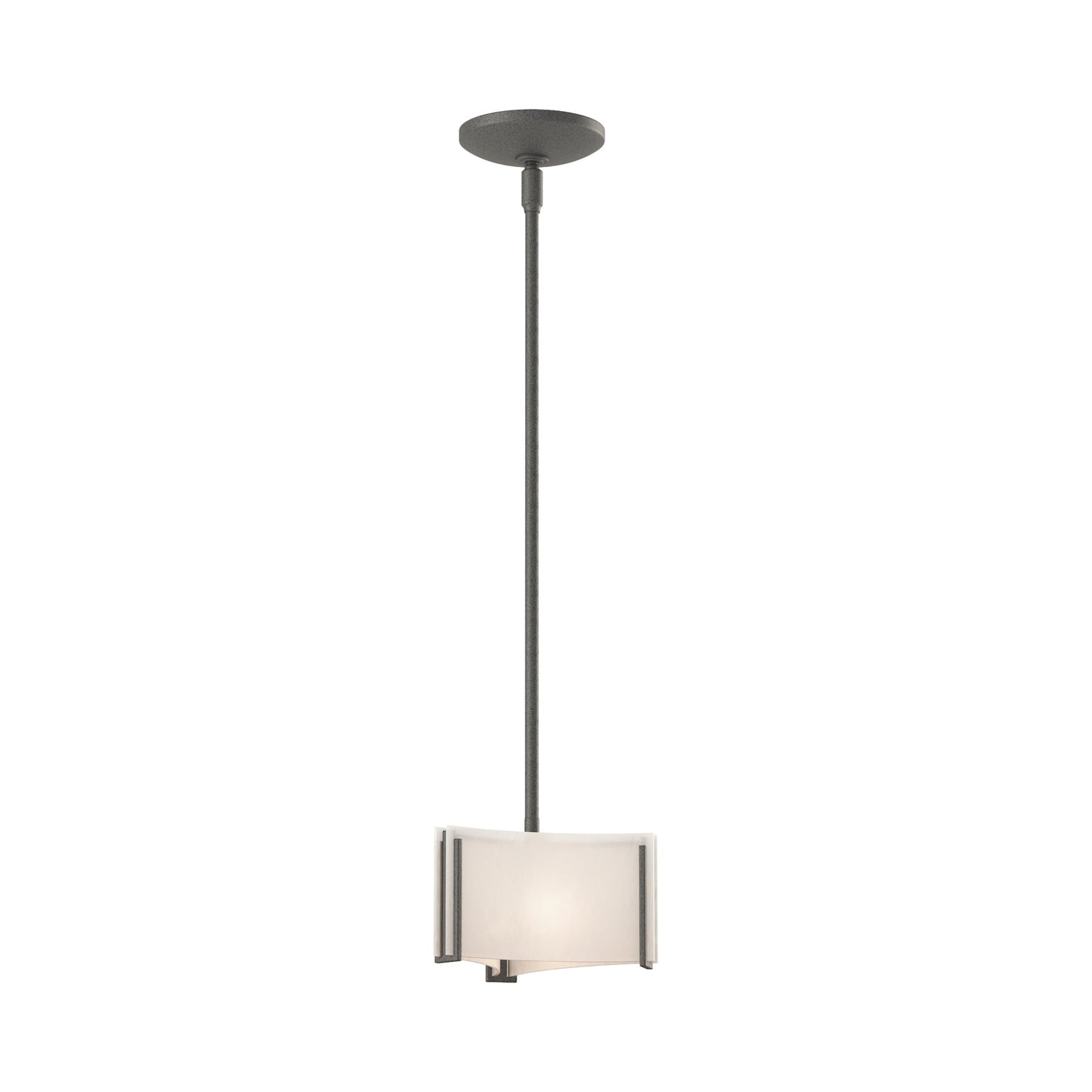 Exos Delta Pendant Light in Natural Iron (White Art Glass).