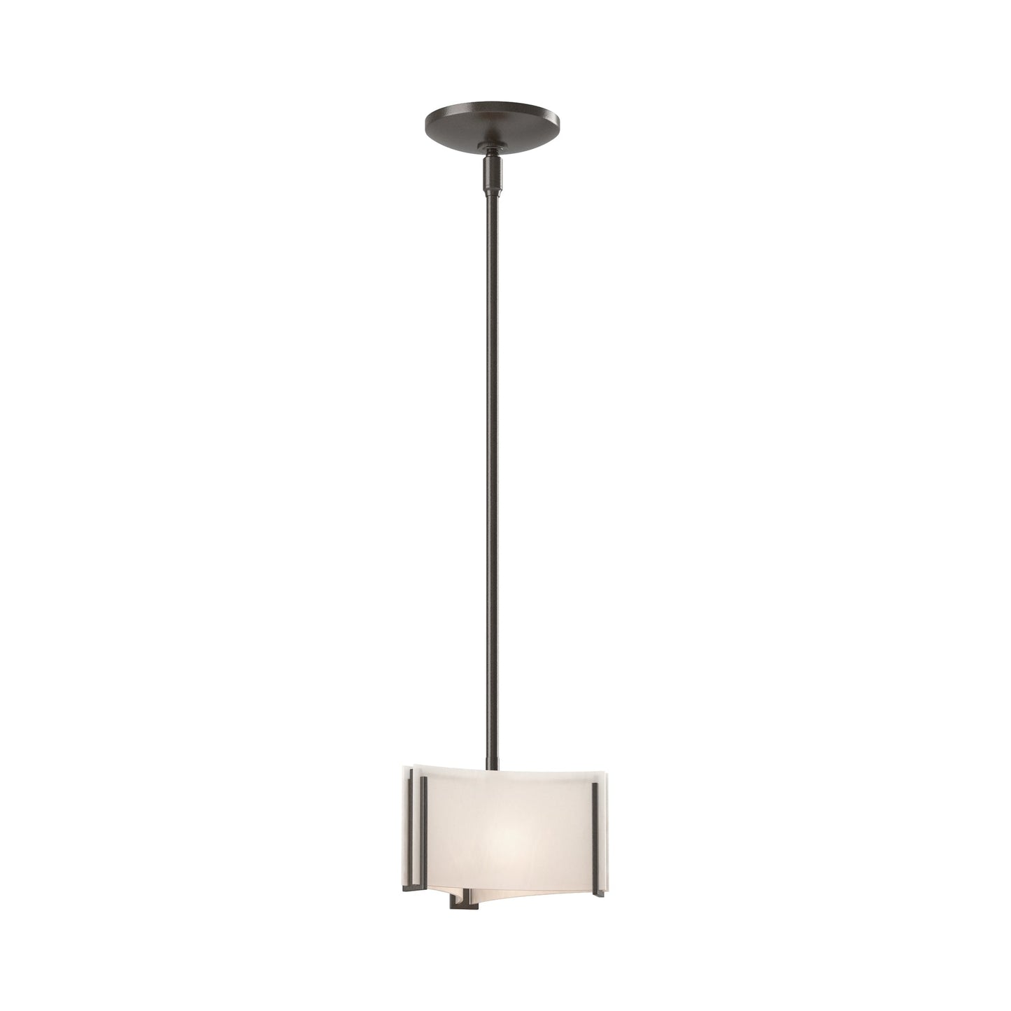 Exos Delta Pendant Light in Oil Rubbed Bronze (White Art Glass).