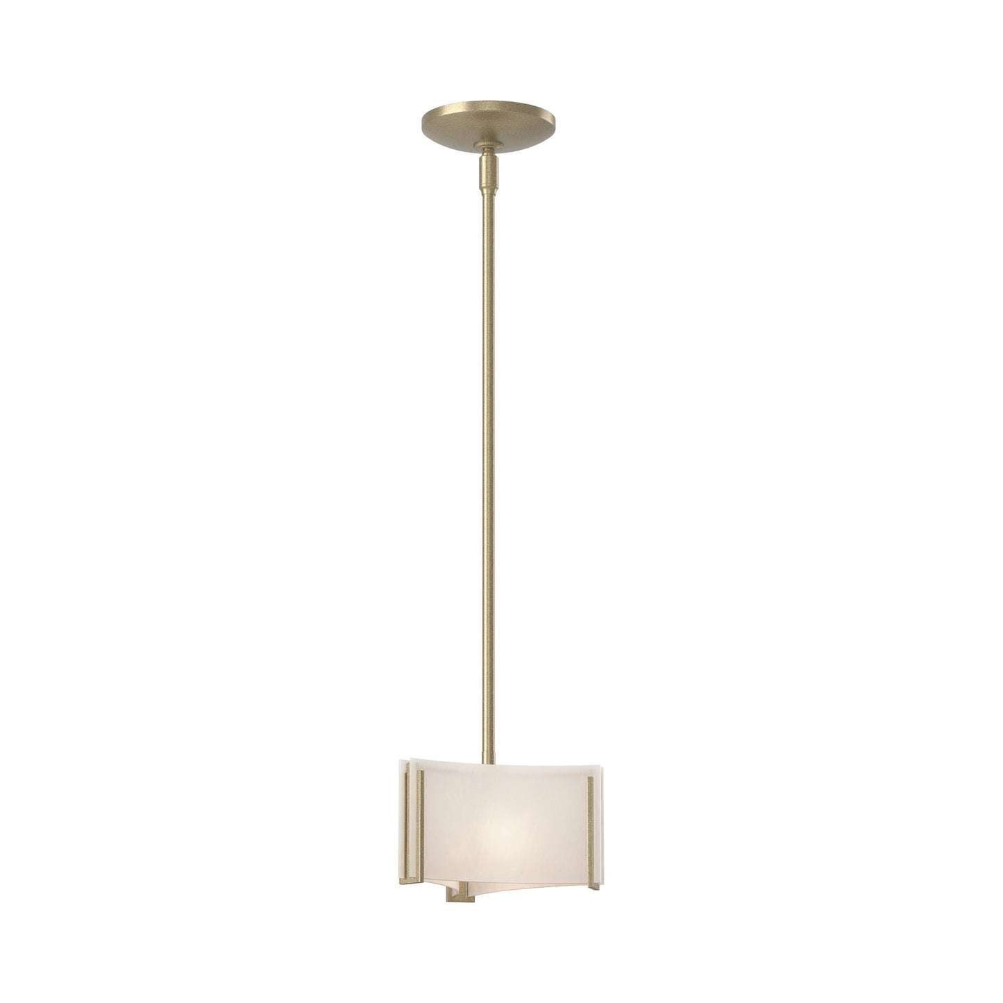 Exos Delta Pendant Light in Soft Gold (White Art Glass).