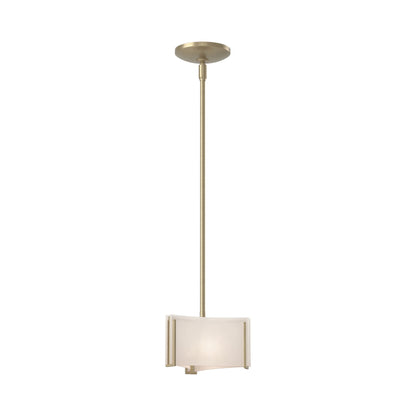 Exos Delta Pendant Light in Soft Gold (White Art Glass).