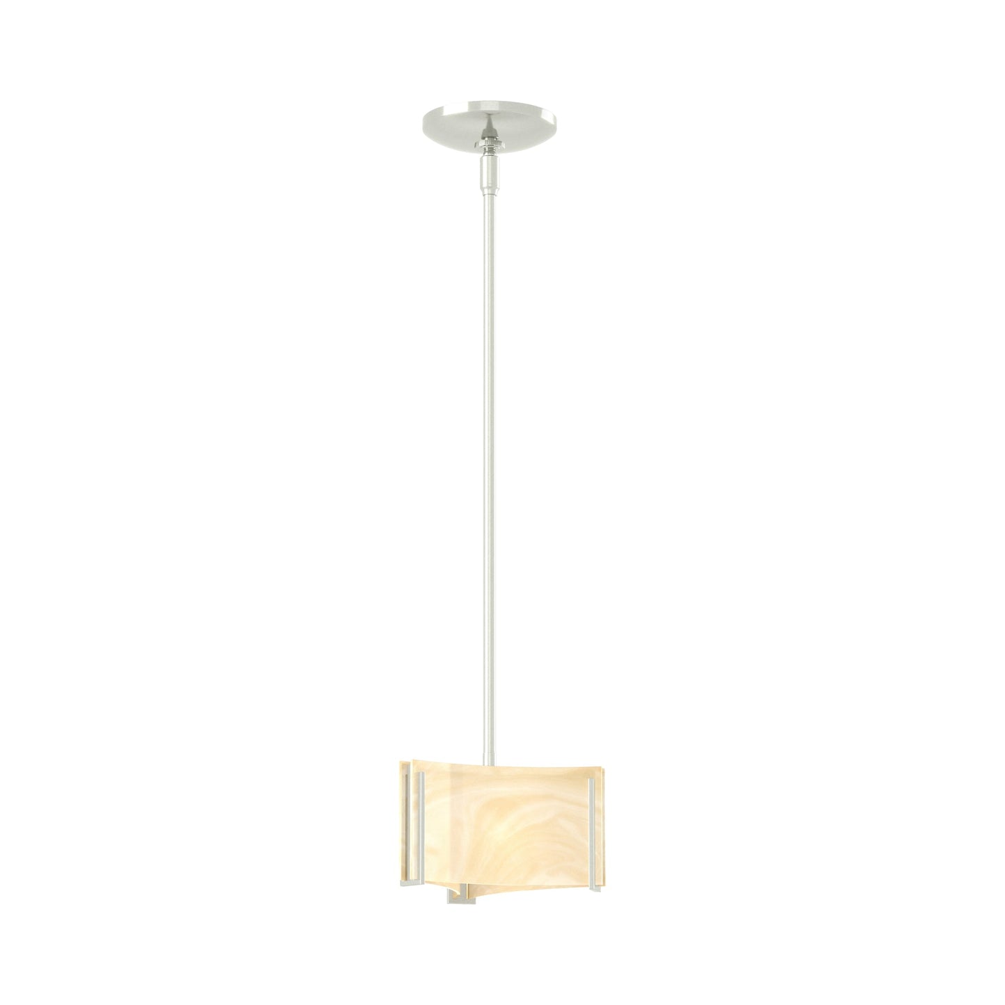 Exos Delta Pendant Light in Sterling (Amber Swirl Glass).