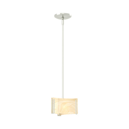 Exos Delta Pendant Light in Sterling (Amber Swirl Glass).