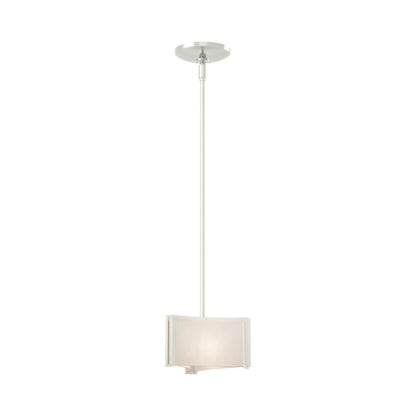 Exos Delta Pendant Light in Sterling (White Art Glass).