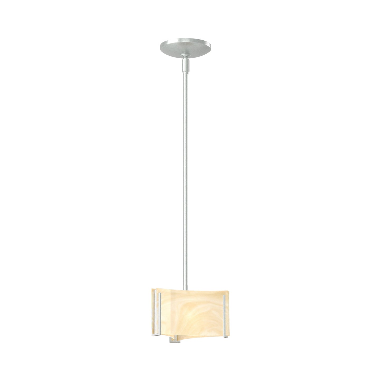 Exos Delta Pendant Light in Vintage Platinum (Amber Swirl Glass).