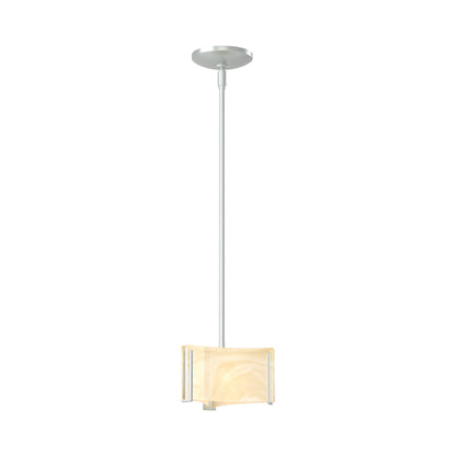 Exos Delta Pendant Light in Vintage Platinum (Amber Swirl Glass).
