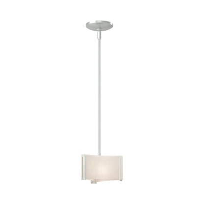 Exos Delta Pendant Light in Vintage Platinum (White Art Glass).