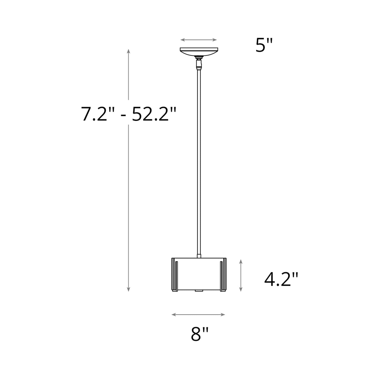 Exos Delta Pendant Light - line drawing.