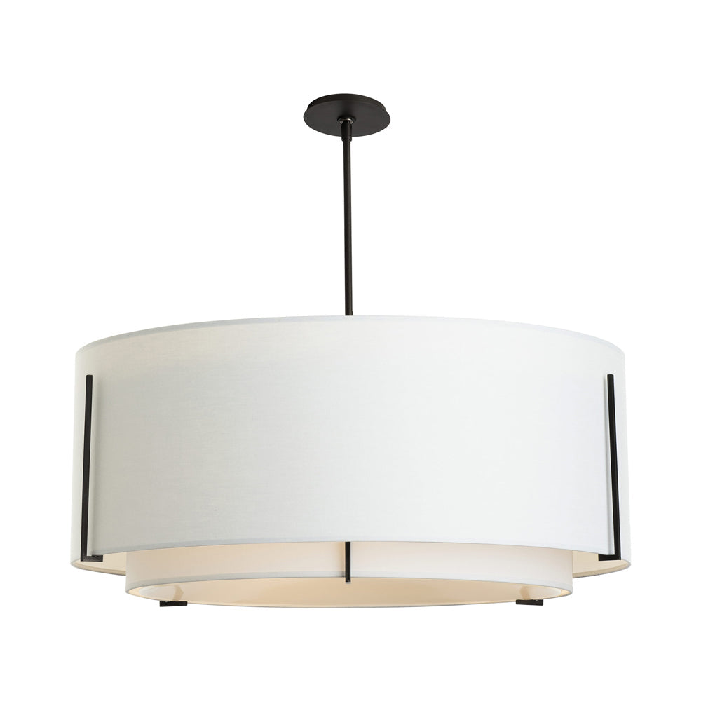Exos Double Shade Large Scale Pendant Light in Black (Natural Anna/Medium).