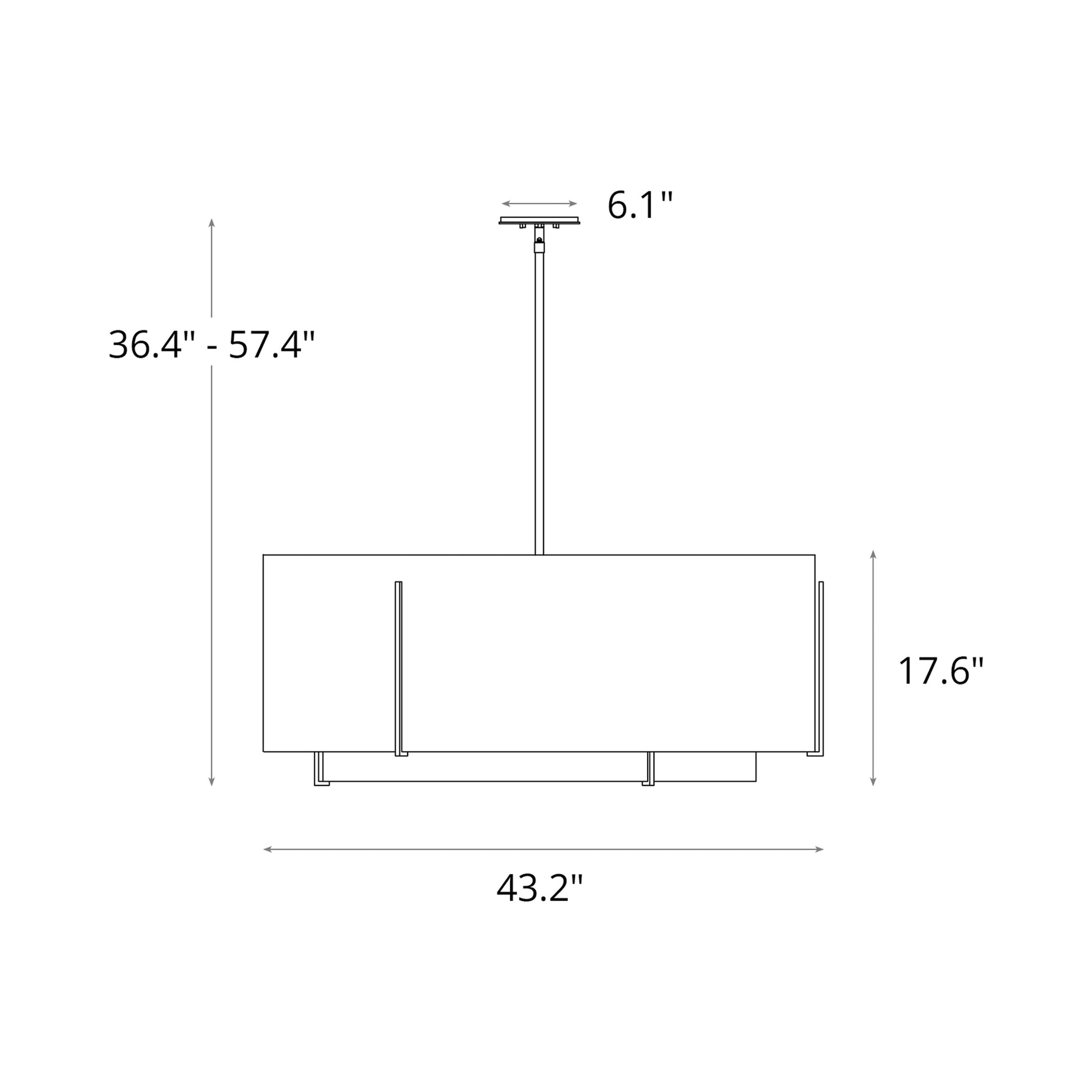 Exos Double Shade Large Scale Pendant Light - line drawing.